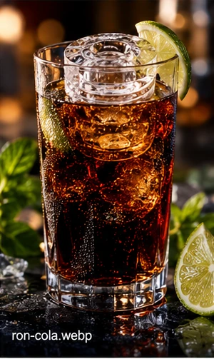 Ron Cola preparado con hielo gourmet ICE FER